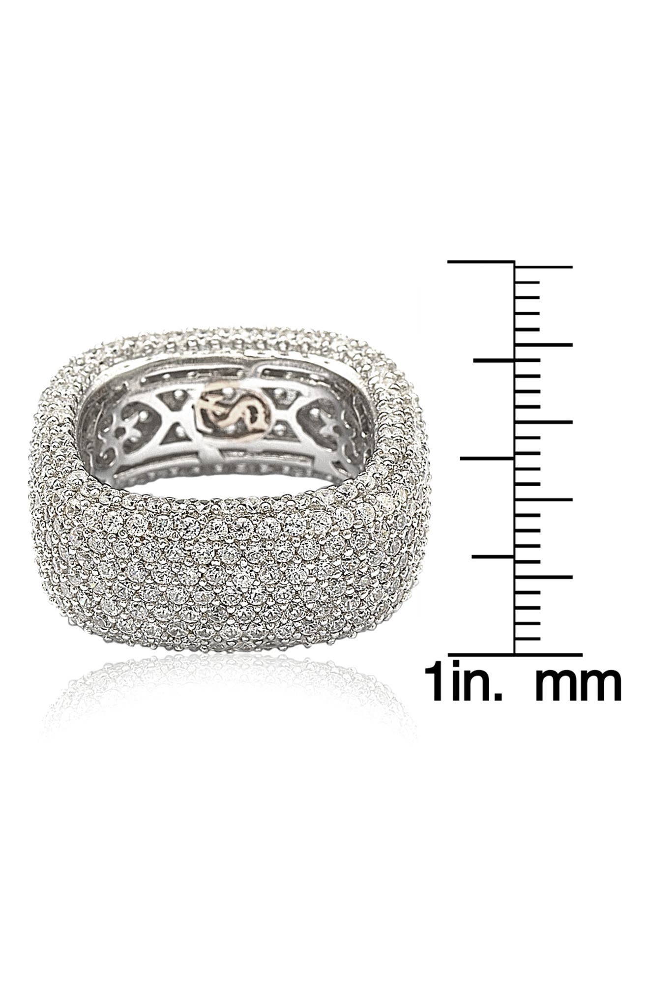SUZY LEVIAN Sterling Silver Pavé Cubic Zirconia Square Eternity Band Ring