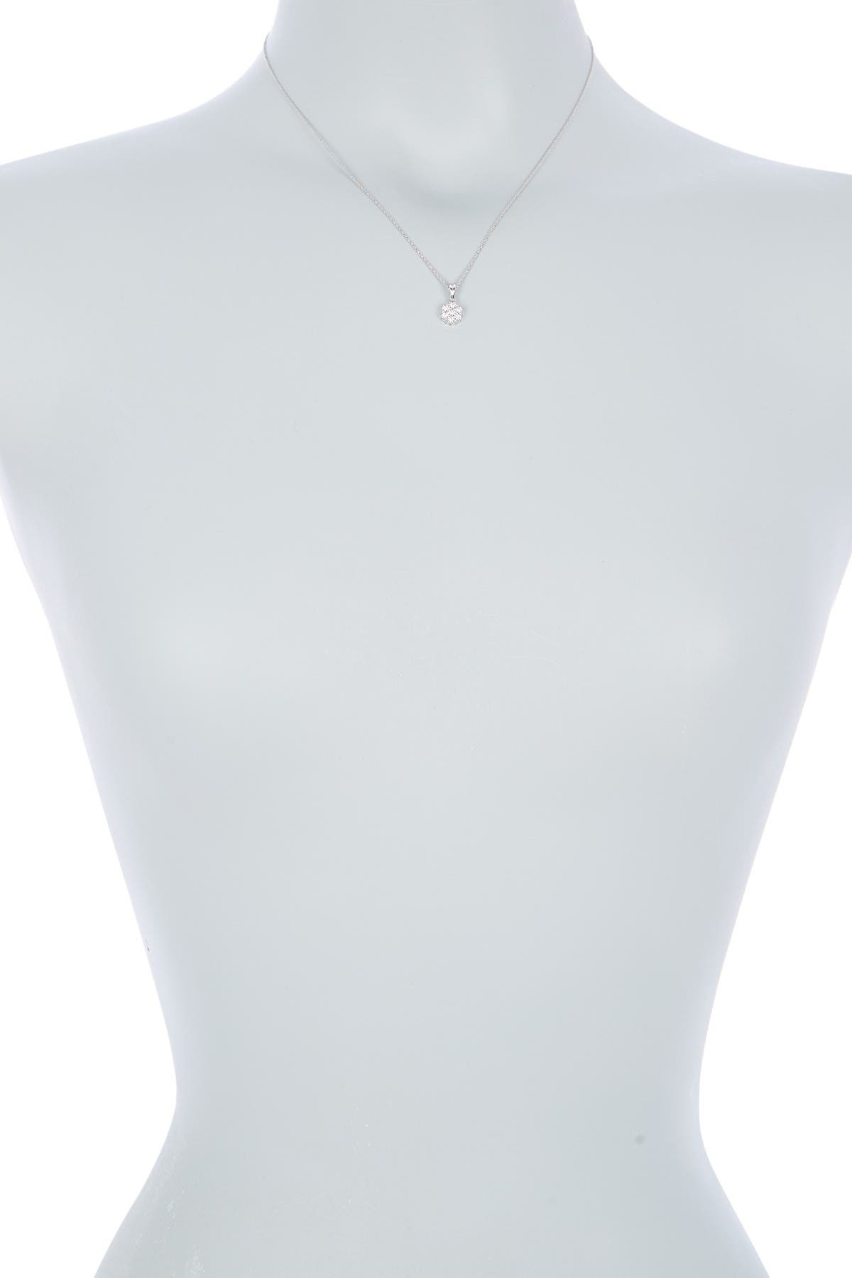 EFFY Sterling Silver Diamond Clover Pendant Necklace - 0.10 ctw