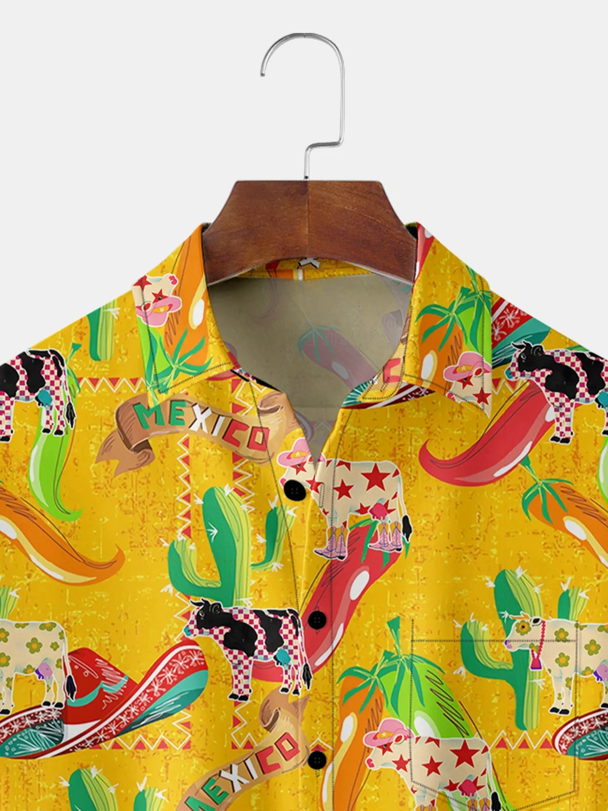 Mexican Cactus Cow Shirt By Andreea Dumuta