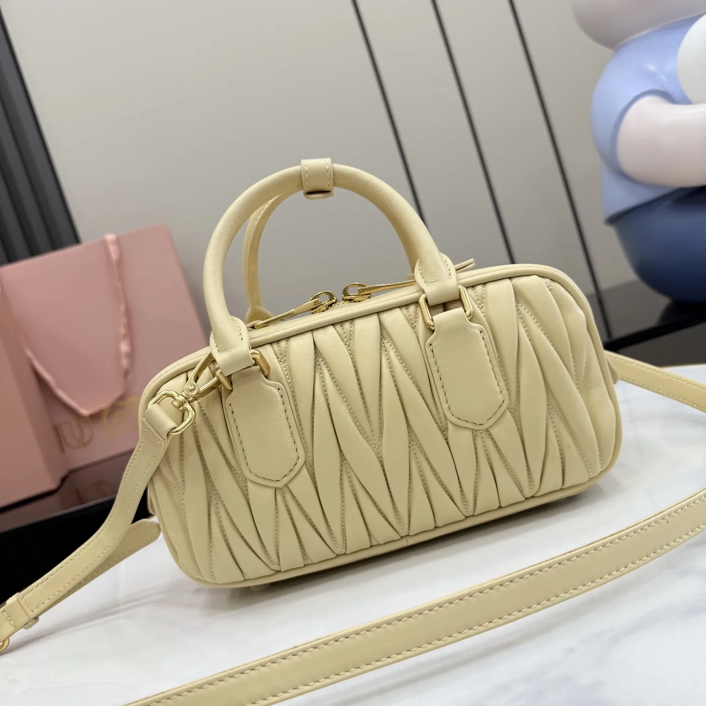 Miu Miu Lambskin Matelasse Top Handle Bag product photo from LabelPicks