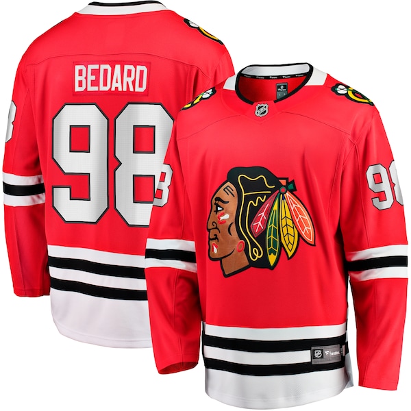 Connor Bedard Chicago Blackhawks  Home Breakaway Player Jersey - Red/White