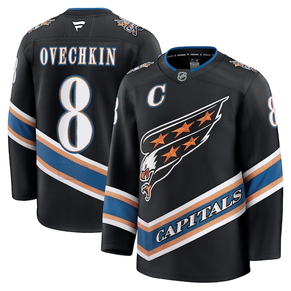 Alexander Ovechkin Washington Capitals  Alternate 50th Anniversary Premium Jersey - Black/White/Red
