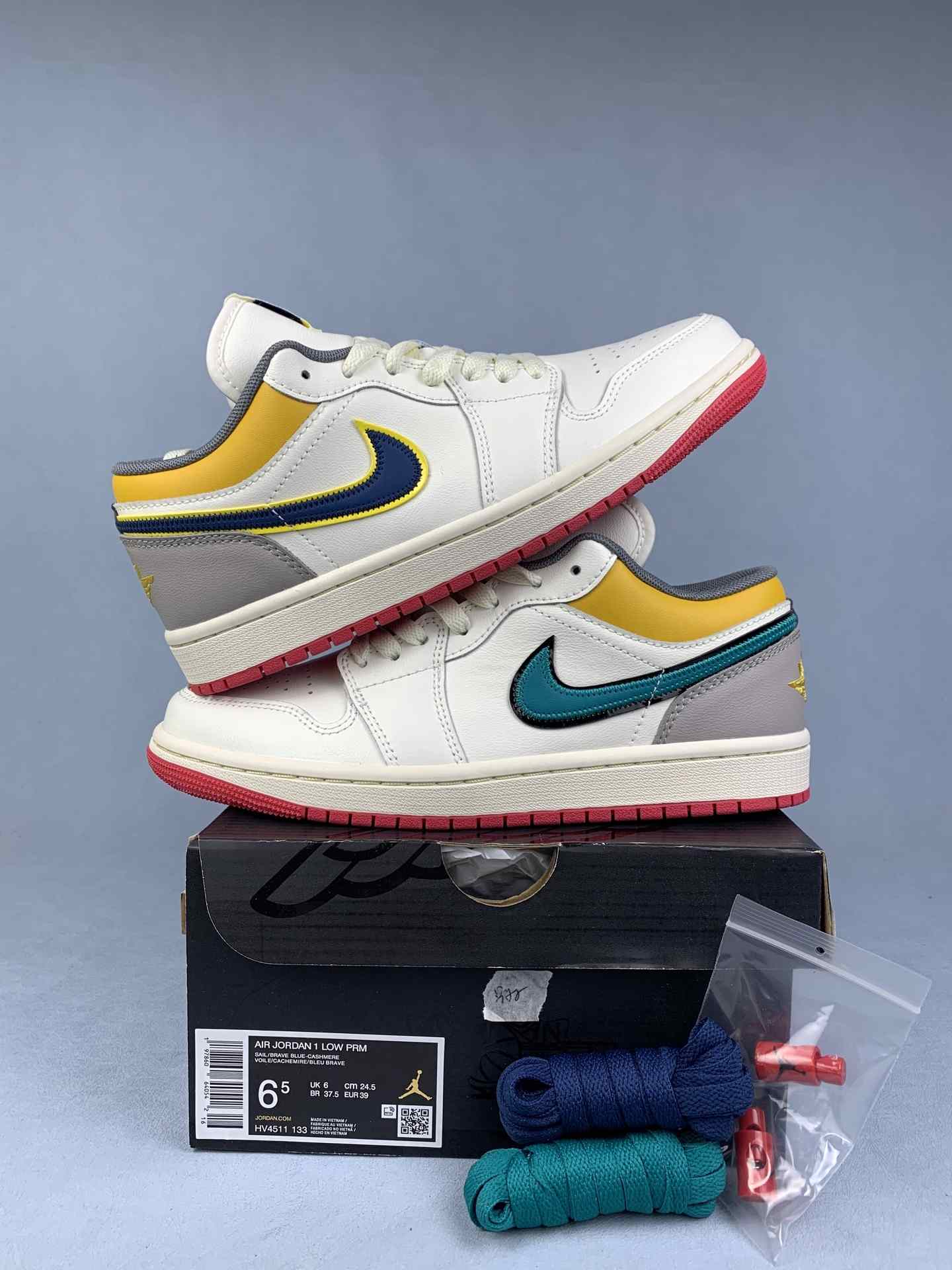 Air Jordan 1 Low Premium 'Sail and Yellow Ochre' Shoes