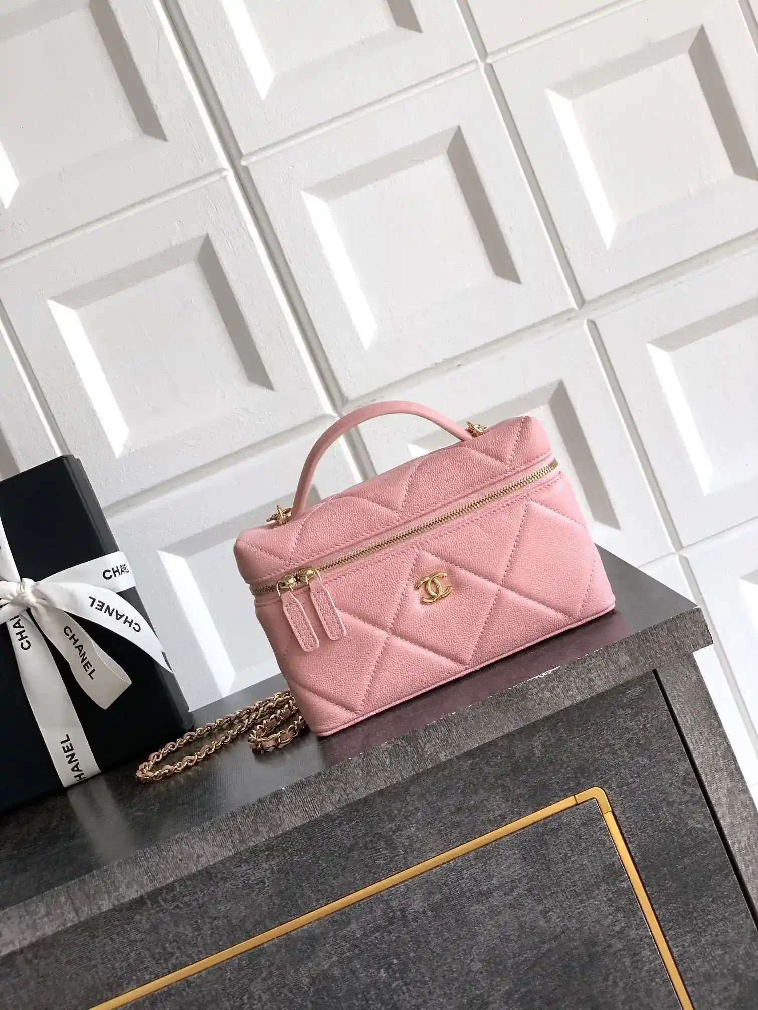 Chanel Pink Quilted Leather Top Handle Bag product photo from LabelPicks