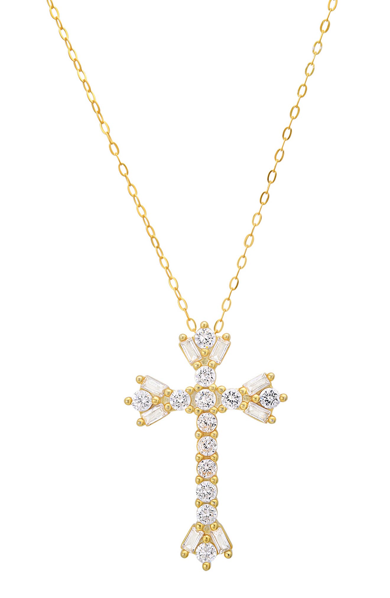 Queen Jewels Cubic Zirconia Cross Pendant Necklace