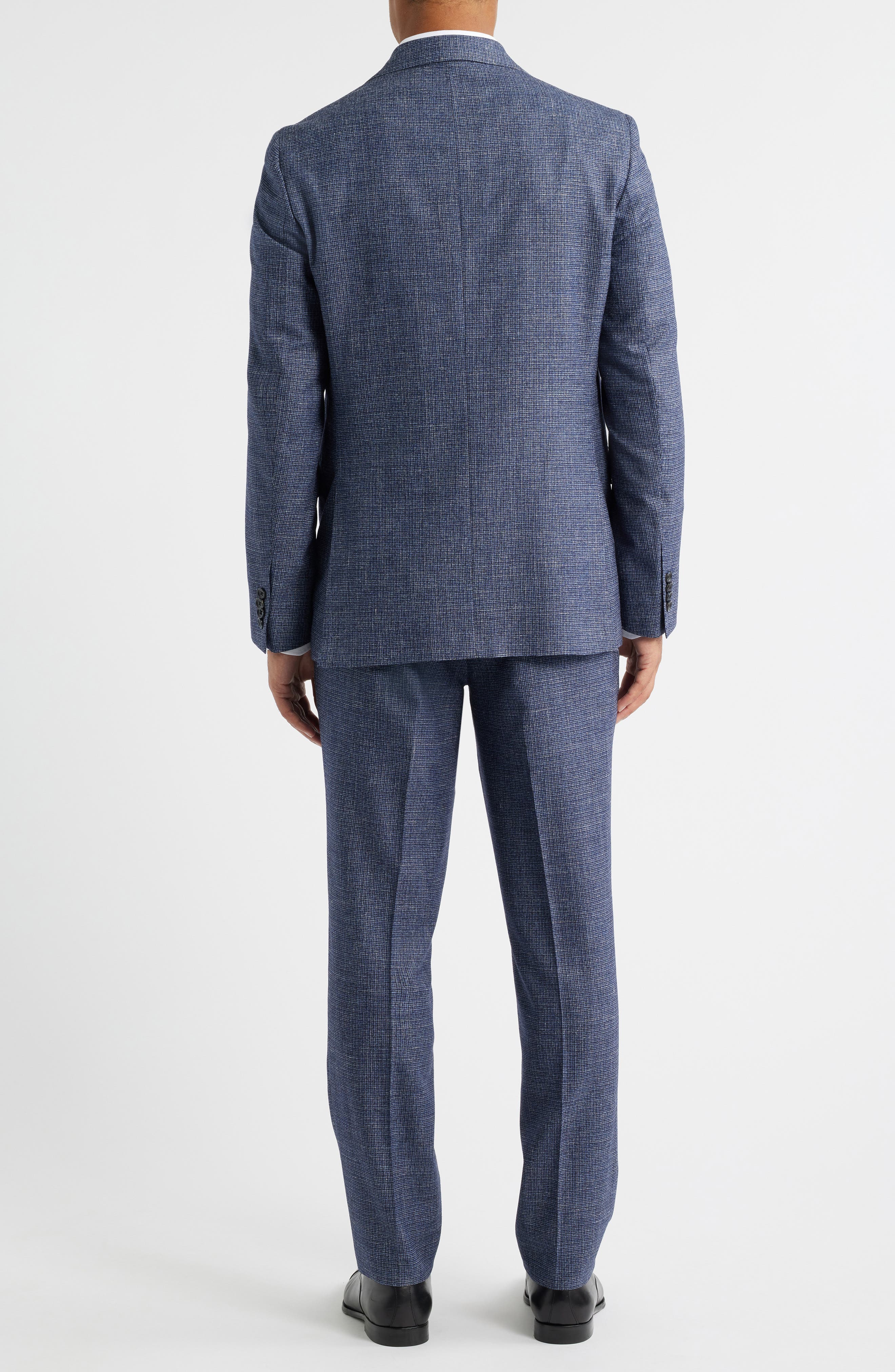 Jack Victor Montana Mid Blue Textured Super 120s Wool Suit