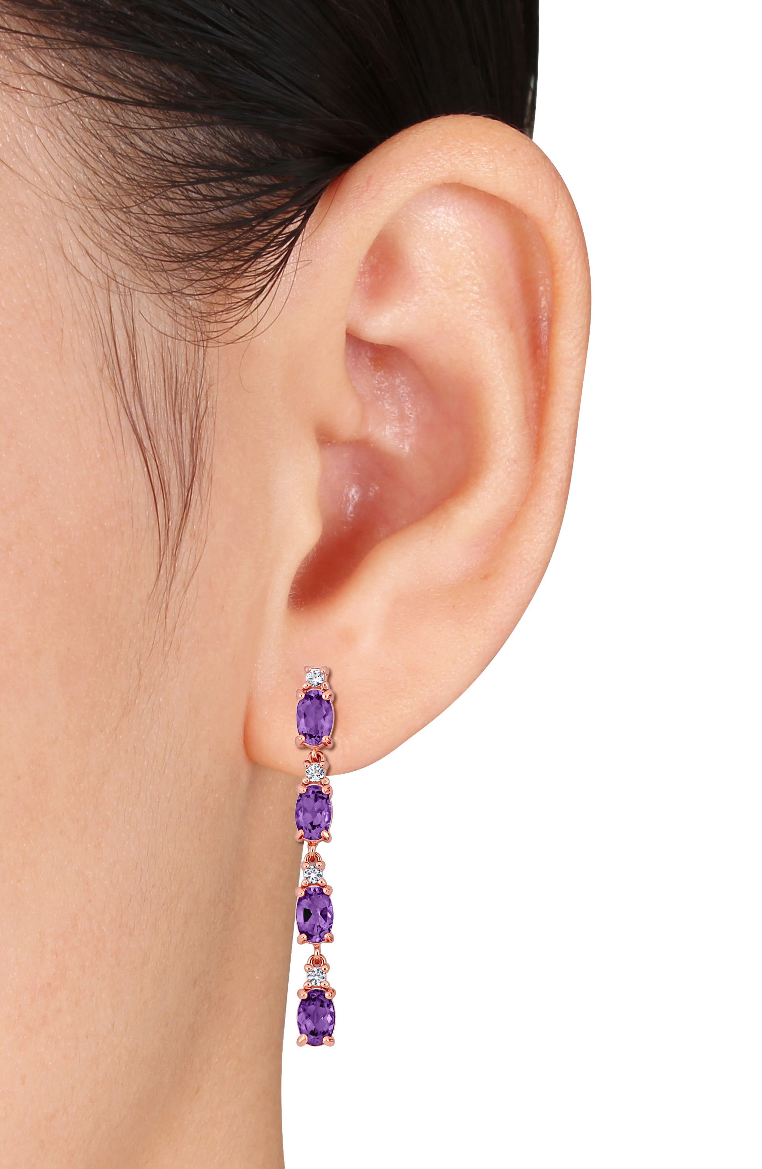 DELMAR Semiprecious Stone & White Topaz Drop Earrings
