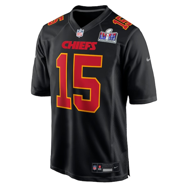 Patrick Mahomes Kansas City Chiefs Nike Super Bowl LVIII Carbon Fashion Game Player Jersey - Black