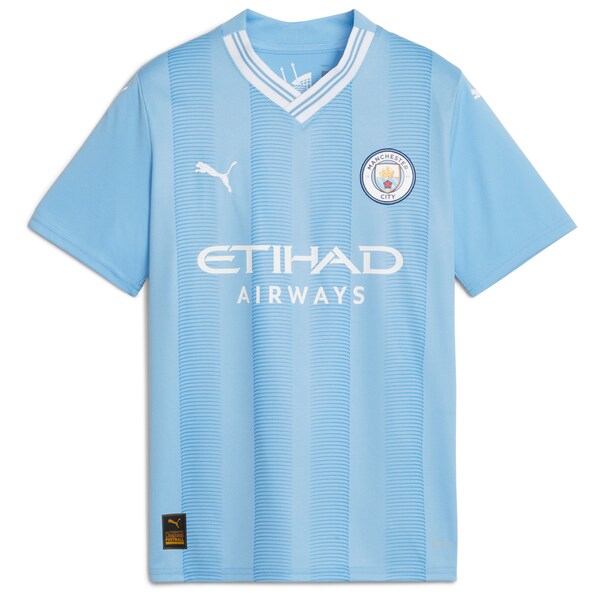 Erling Haaland Manchester City Puma Youth 2023/24 Home Replica Player Jersey - Sky Blue
