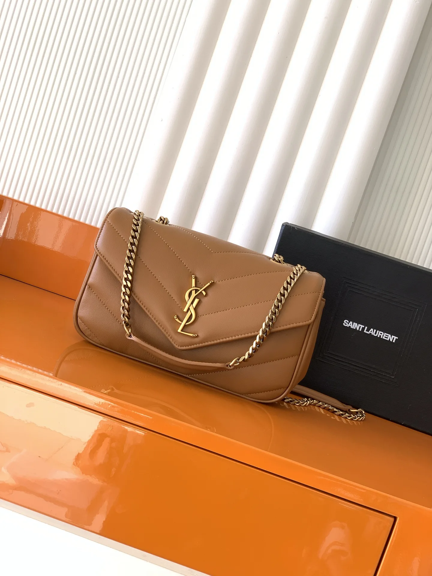 Saint Laurent Brown Loulou Lambskin Shoulder Bag product photo from LabelPicks