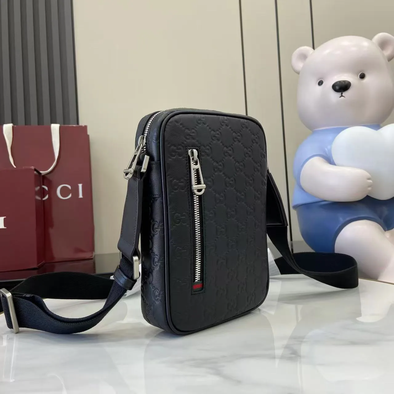 Gucci Black Smooth Leather Crossbody Bag product photo from LabelPicks