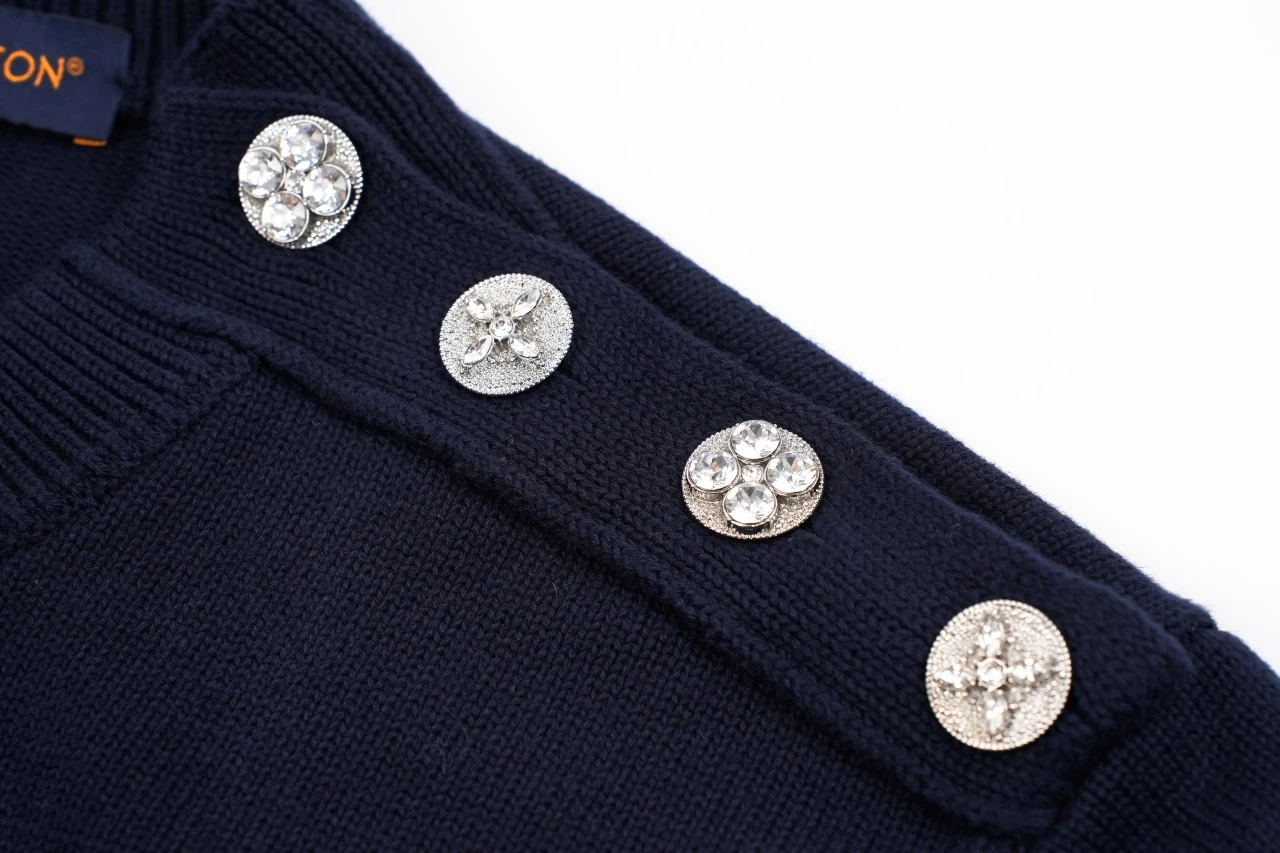 Louis Vuitton Navy Logo Embroidered Crewneck Sweater product photo from LabelPicks