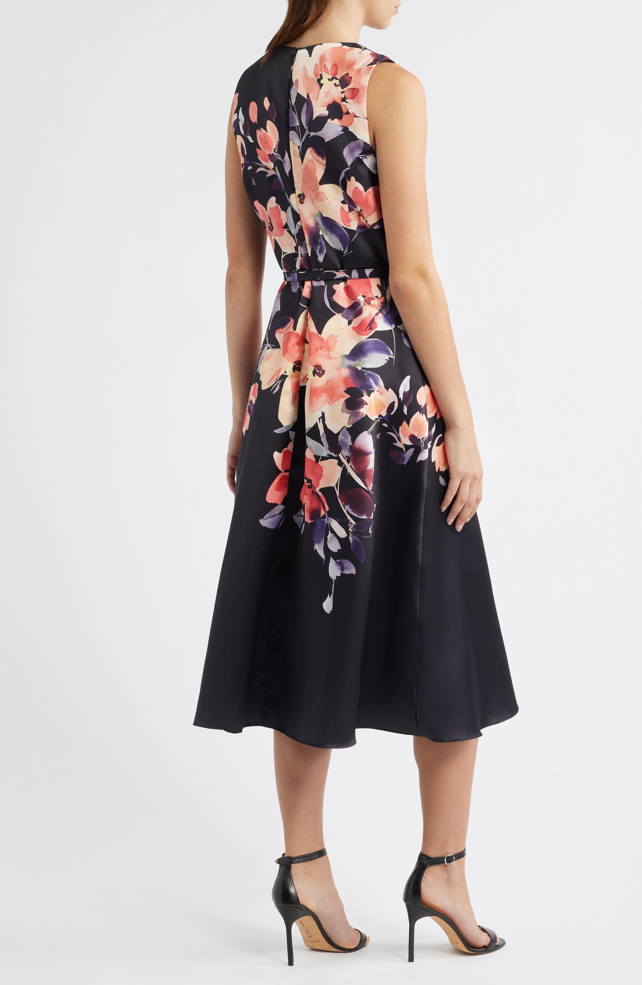 Julia Jordan Placed Floral Cocktail Midi Dress