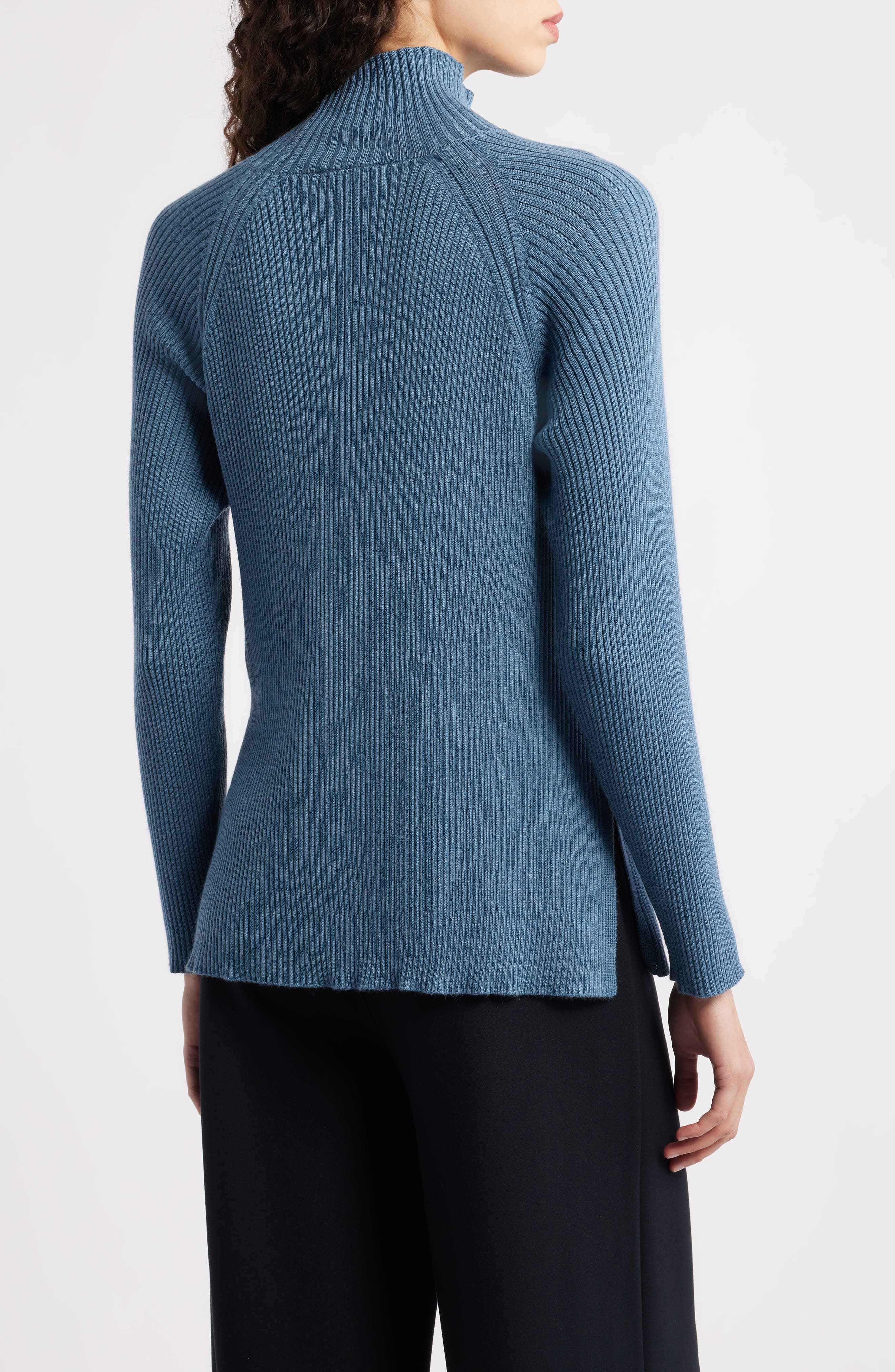 Eileen Fisher Rib Turtleneck Wool Sweater