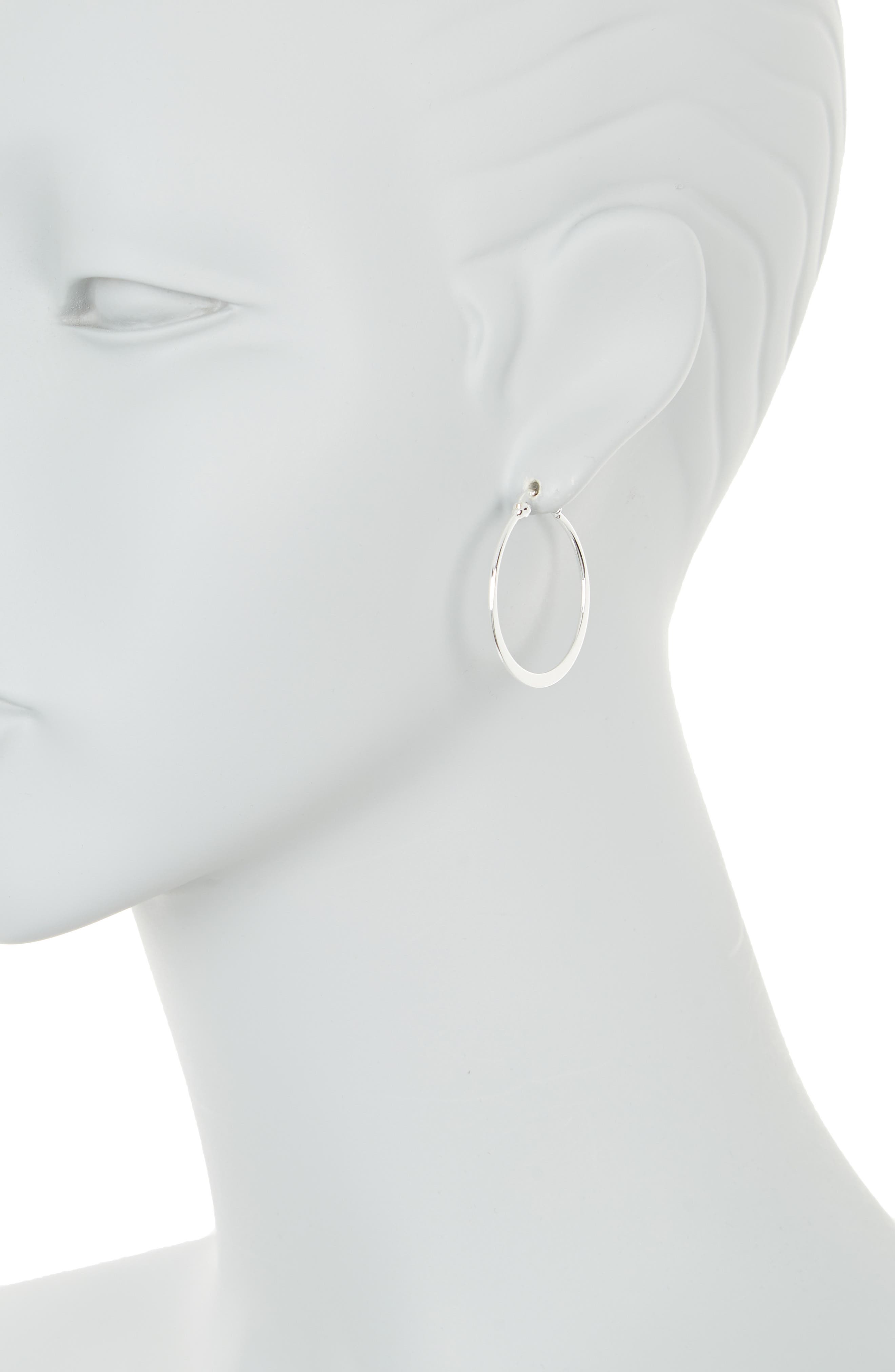 Argento Vivo Sterling Silver Large Flat Hoop Earrings