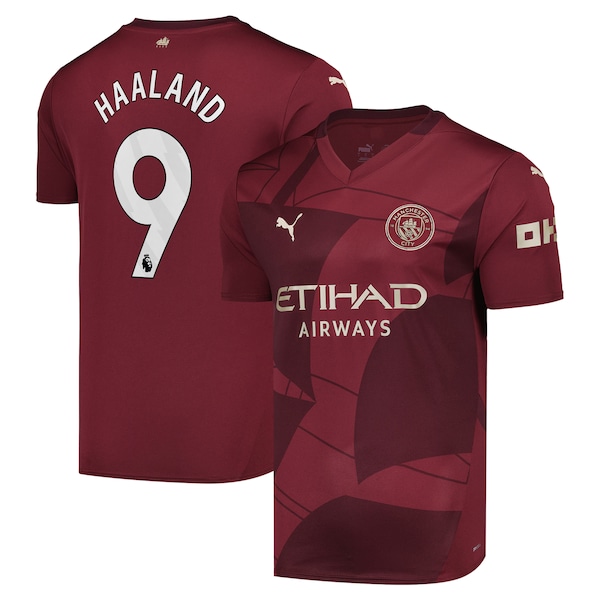 Erling Haaland Manchester City Puma 2024/25 Third Replica Player Jersey - Burgundy