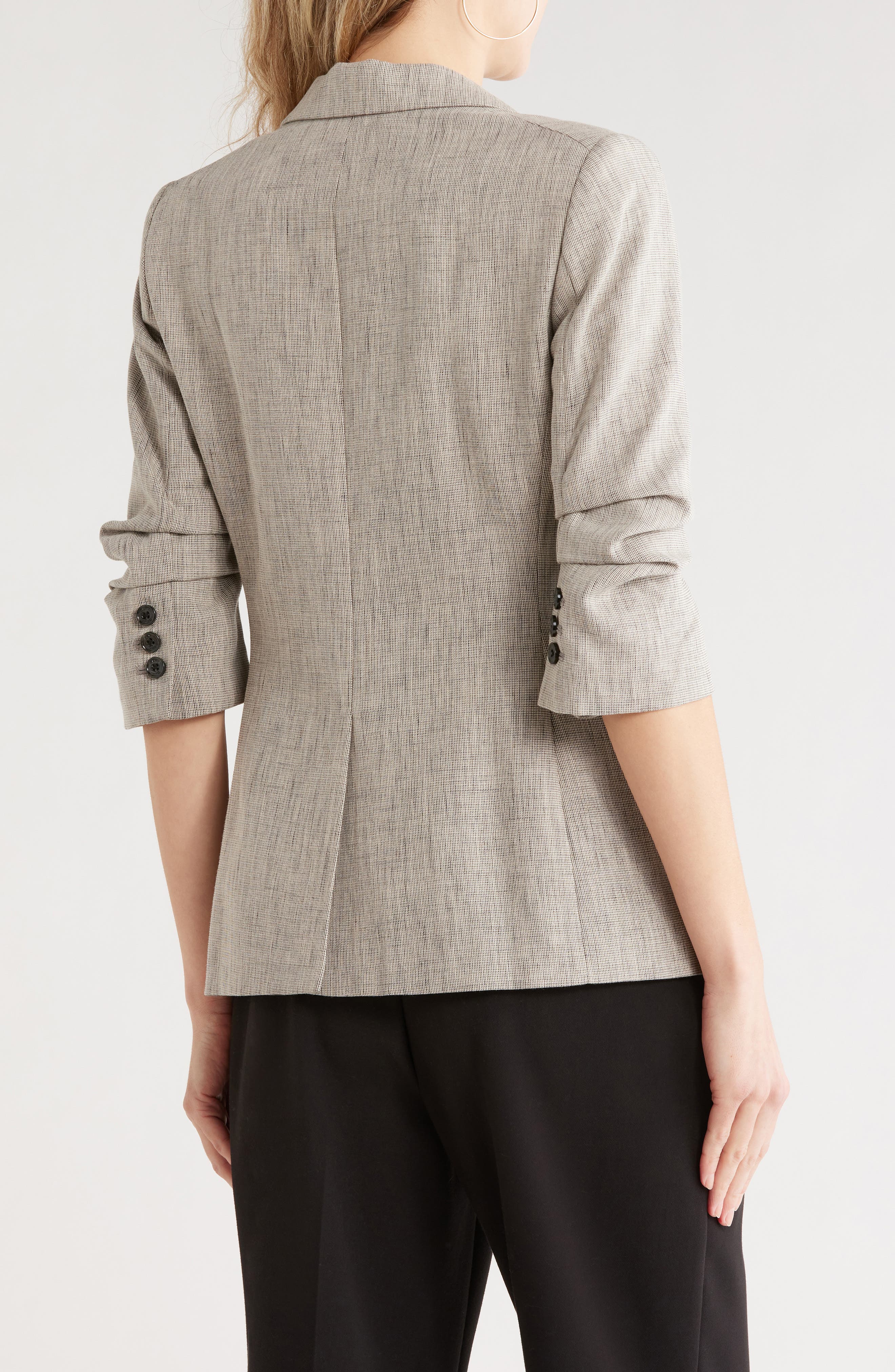 DKNY Ruched Sleeve Blazer