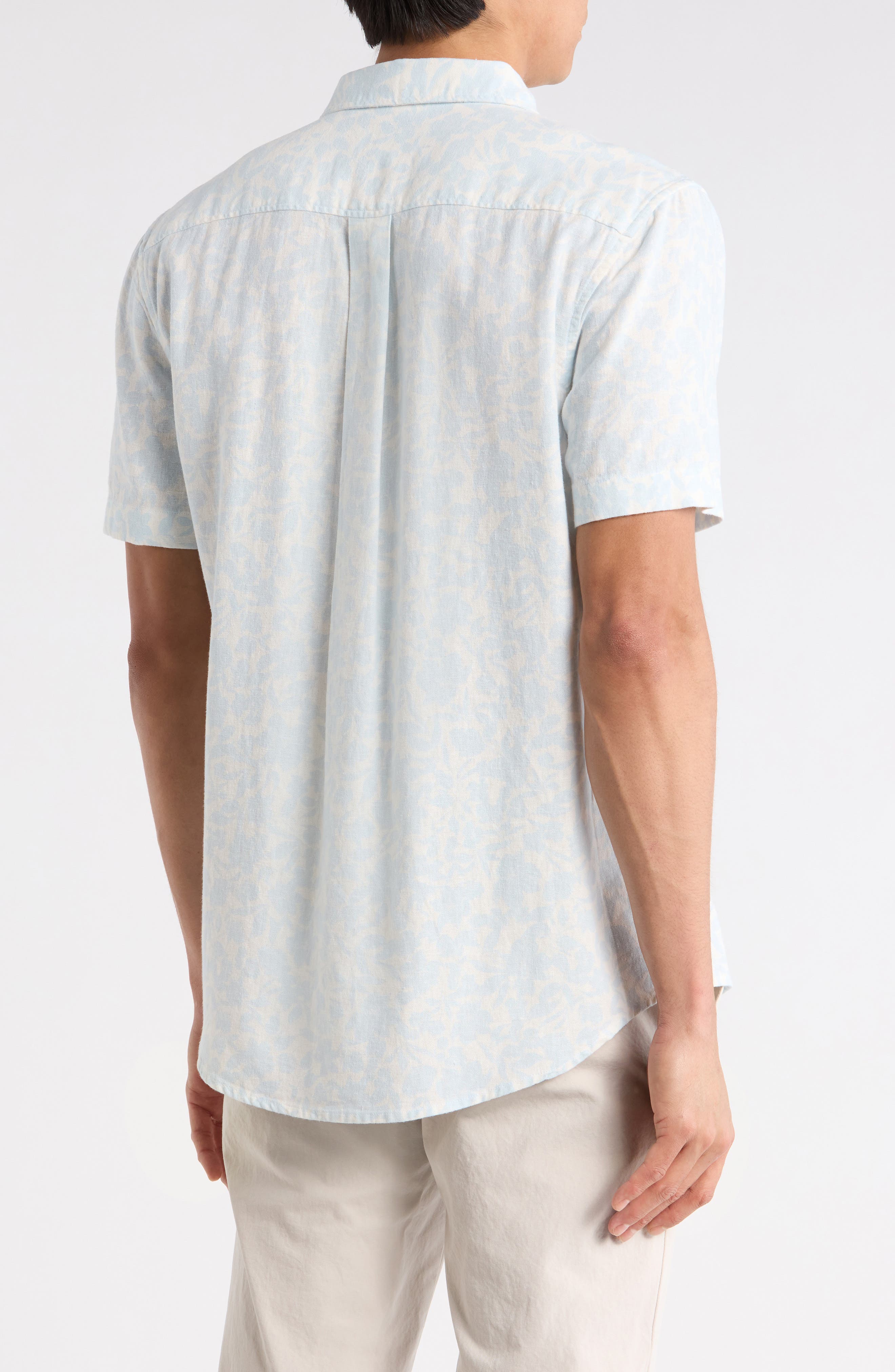 Nordstrom Short Sleeve Linen Blend Button-Up Shirt