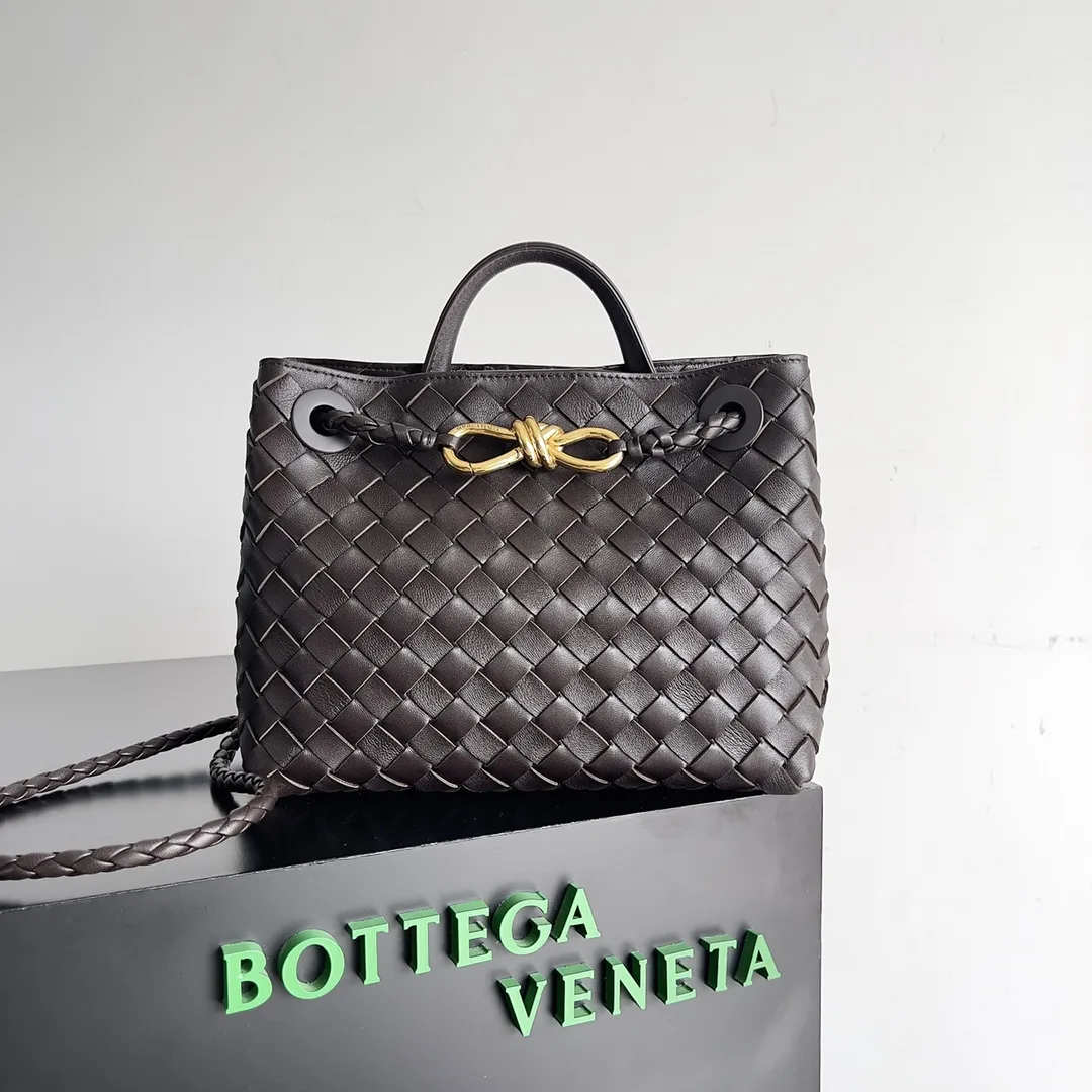 Bottega Veneta Andiamo White Intrecciato Woven Leather Top Handle Bag product photo from LabelPicks