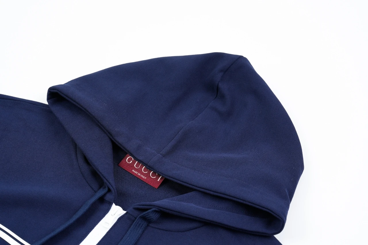 GUCCI Navy G-Stripe Hooded Zip Jacket product photo from LabelPicks