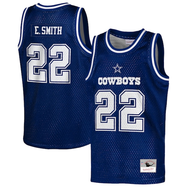 Emmitt Smith Dallas Cowboys  Youth Retired Player NFL Basketball Fashion Jersey - Navy