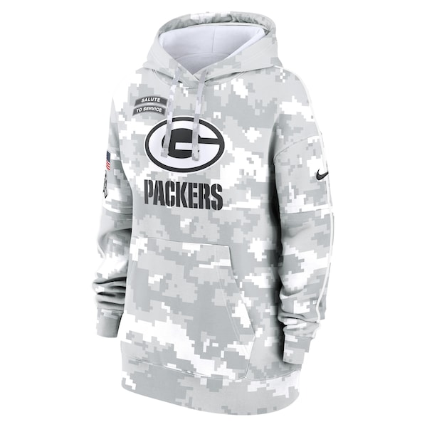 Green Bay Packers Nike Women's 2024 Salute To Service Club Fleece Pullover Hoodie - Arctic Camo