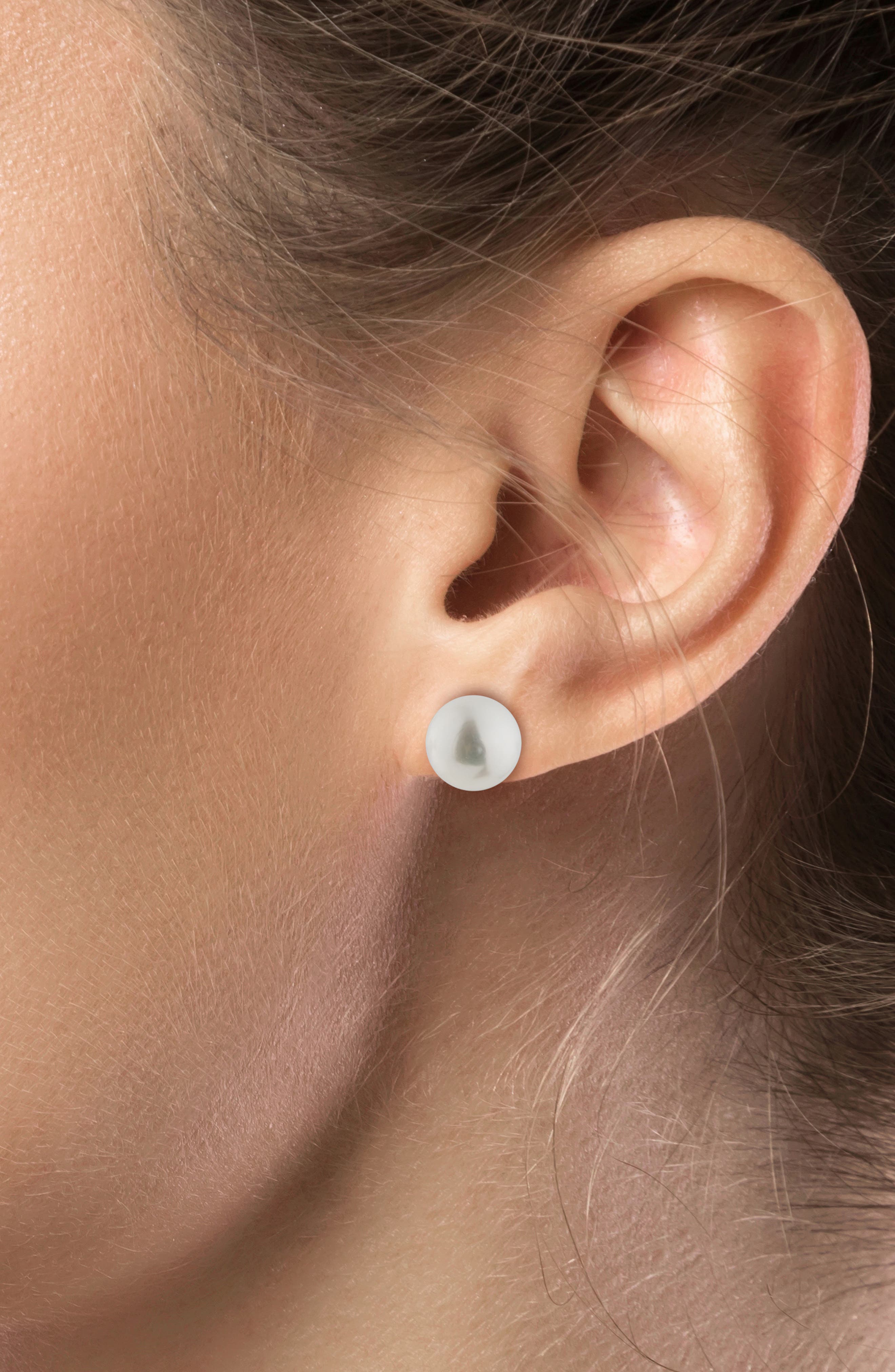 JARDIN Set of 2 Cultured Pearl & Cubic Zirconia Stud Earrings (Nordstrom Exclusive)