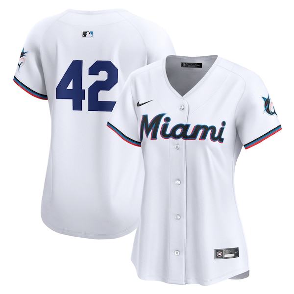 Miami Marlins Nike Women's 2024 Jackie Robinson Day Home Limited Jersey – White