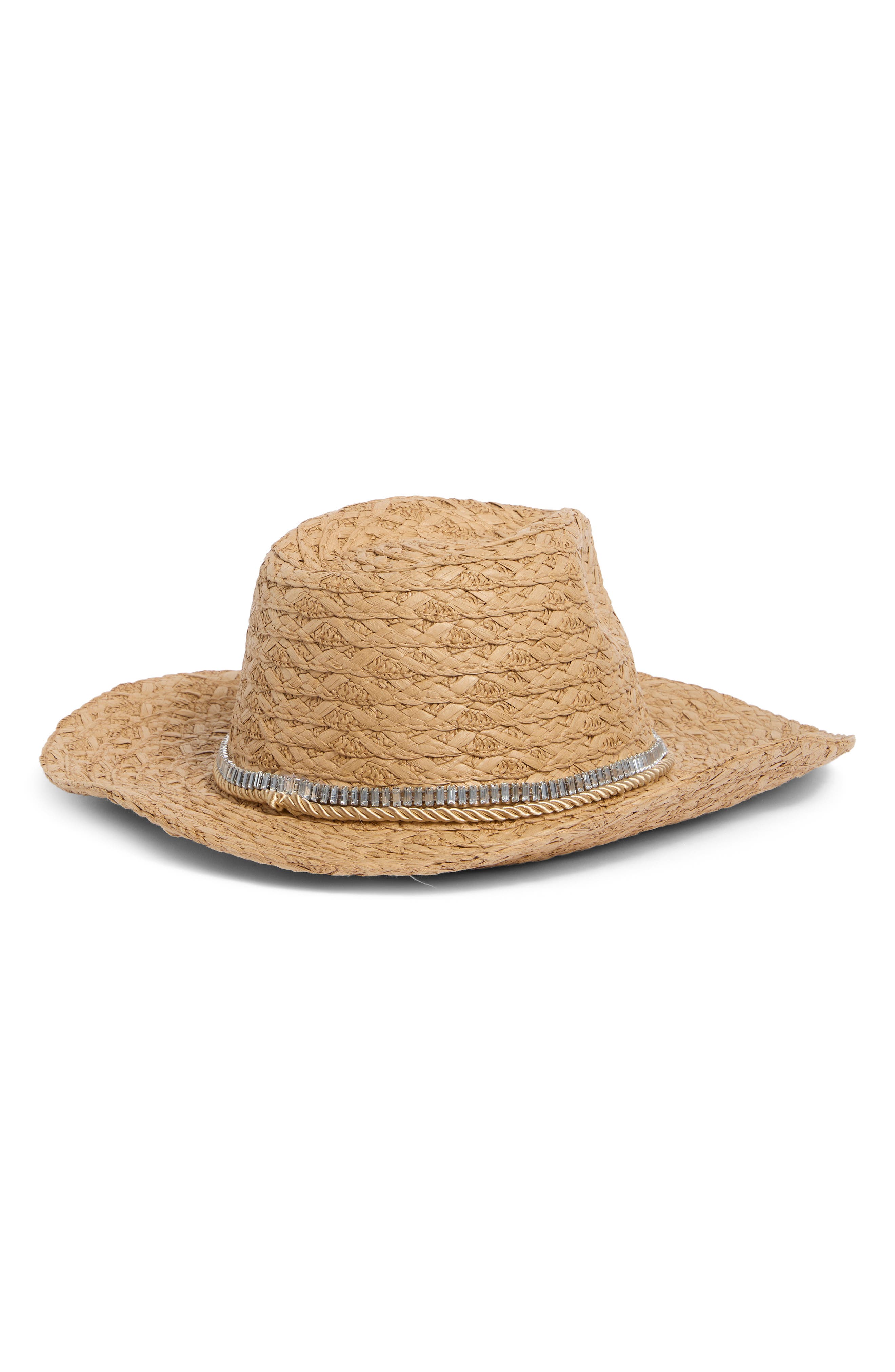 Steve Madden Rhinestone Trim Western Hat