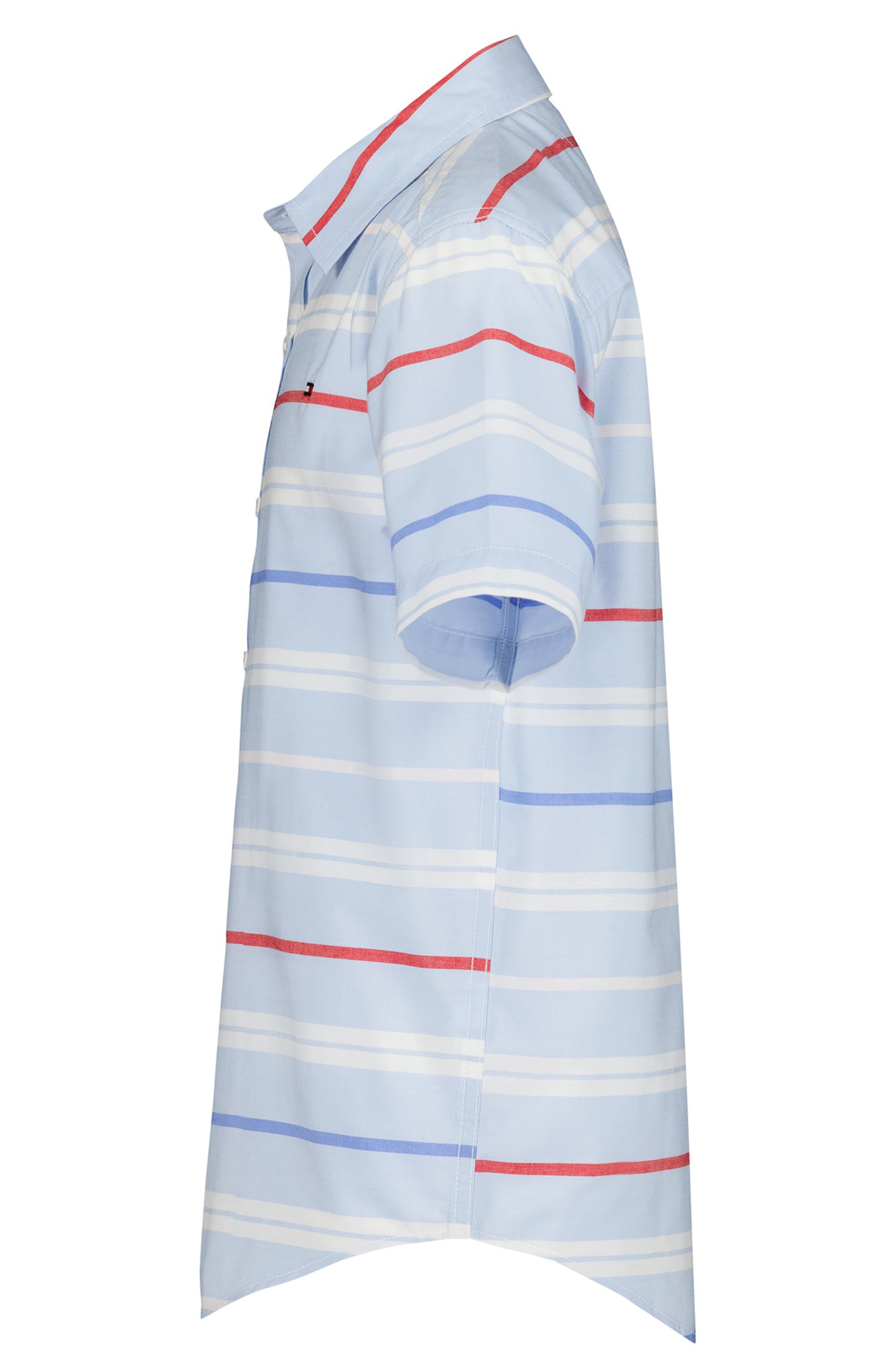 Tommy Hilfiger Kids' American Stripe Short Sleeve Button-Up Shirt