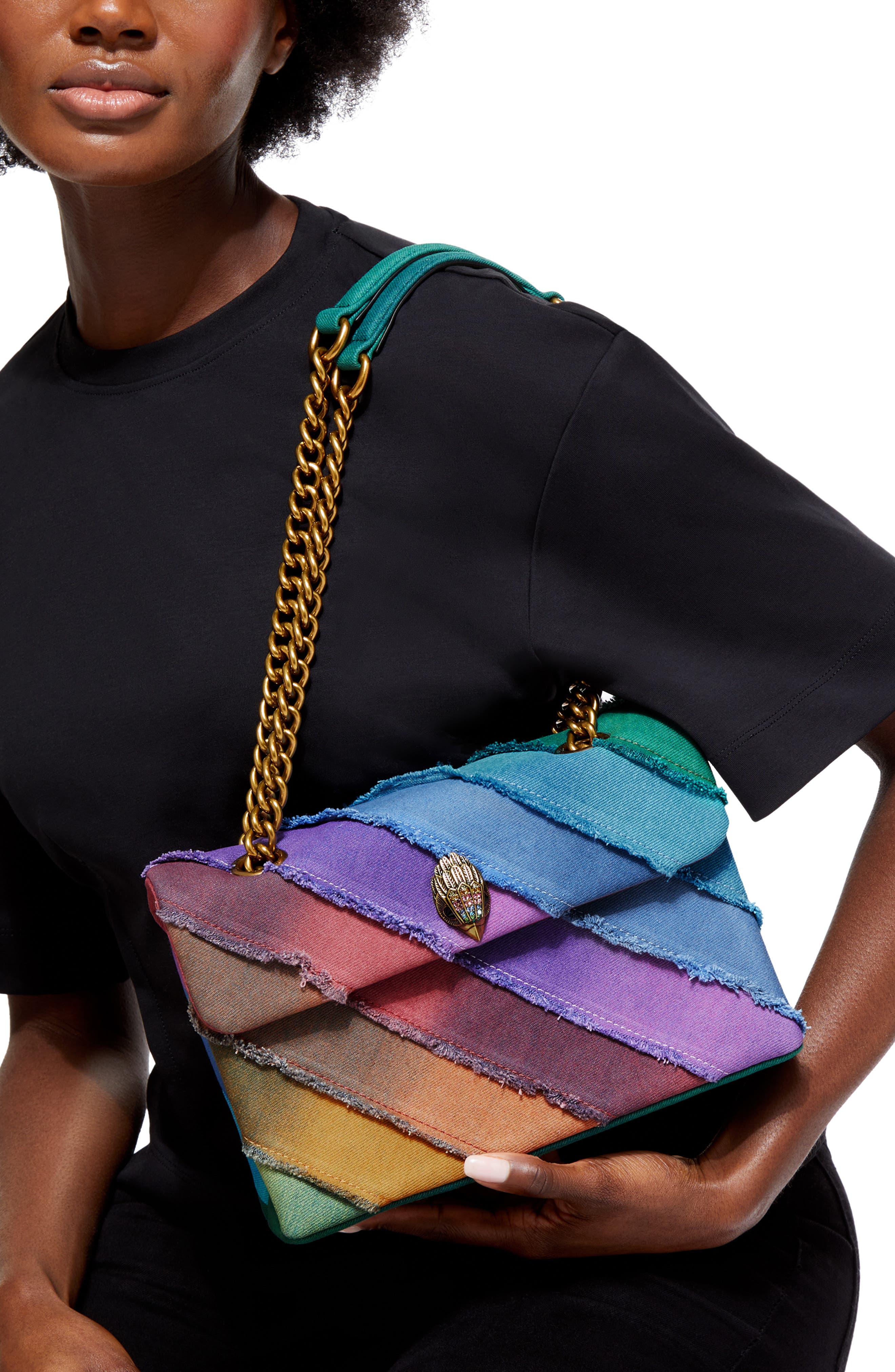 Kurt Geiger London Kensington Rainbow Denim Shoulder Bag