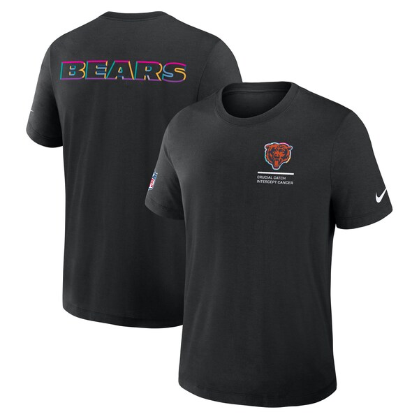 Chicago Bears Nike Tall 2025 NFL Crucial Catch Tri-Blend Dri-FIT T-Shirt - Black