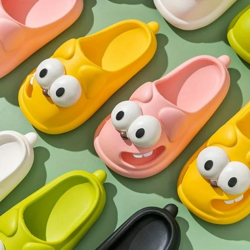 Tongue Kiss Slippers Big Eye Dog Slippers,Cute Funny Big Eye Dog Fun Cartoon Package Head Eva Slippers For Women WLX608130