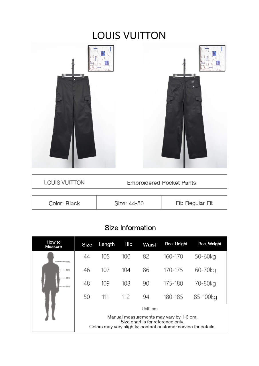 Louis Vuitton Black Multi Pocket Embroidered Cargo Pants product photo from LabelPicks