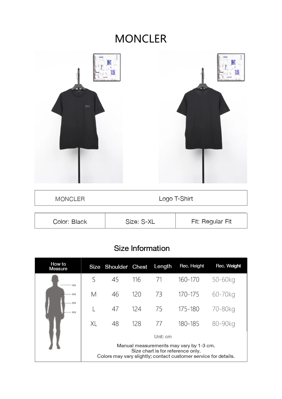 Moncler Black Two-Tone Logo Print T-Shirt product photo from LabelPicks
