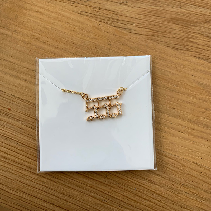 111-999 Angel Number Necklace with Bling Zirconia