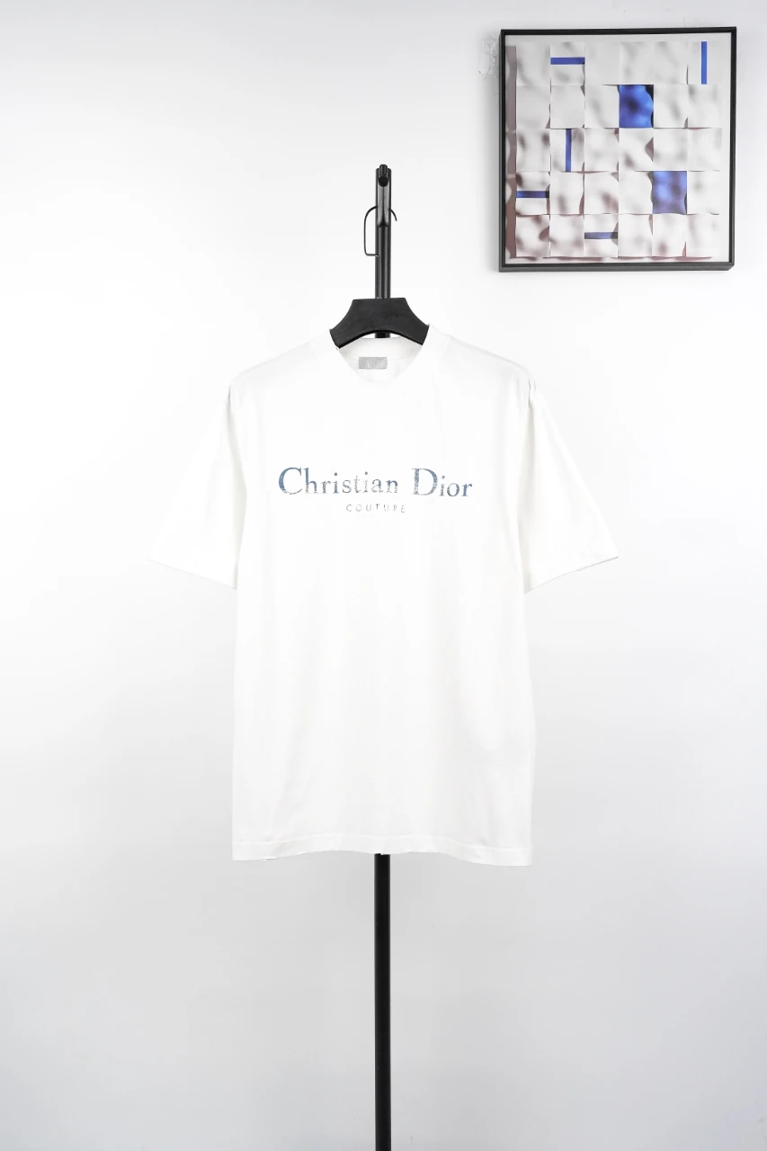 Dior White Distressed CD Letter Ripped T-Shirt product photo from LabelPicks