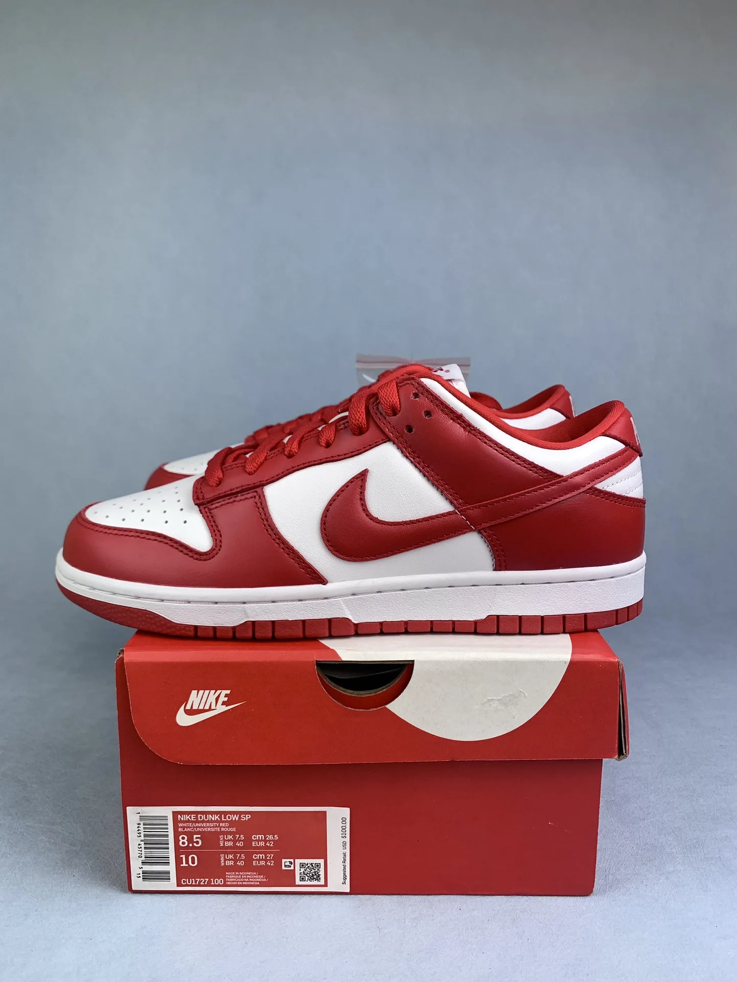 Nike Dunk Low “White and University Red” Shoes product photo from LabelPicks