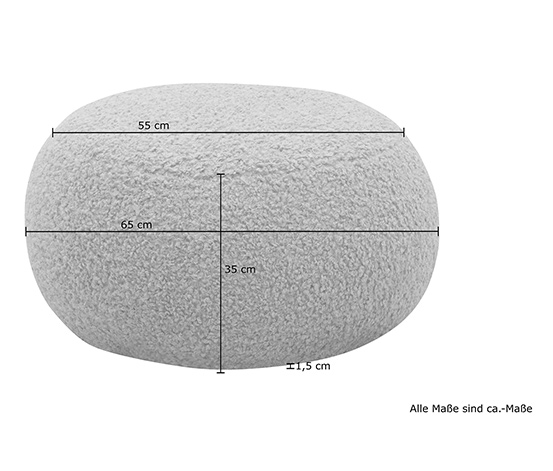 DOMO collection Hocker »Ruka«, taupe, ca. 65 x 65 cm