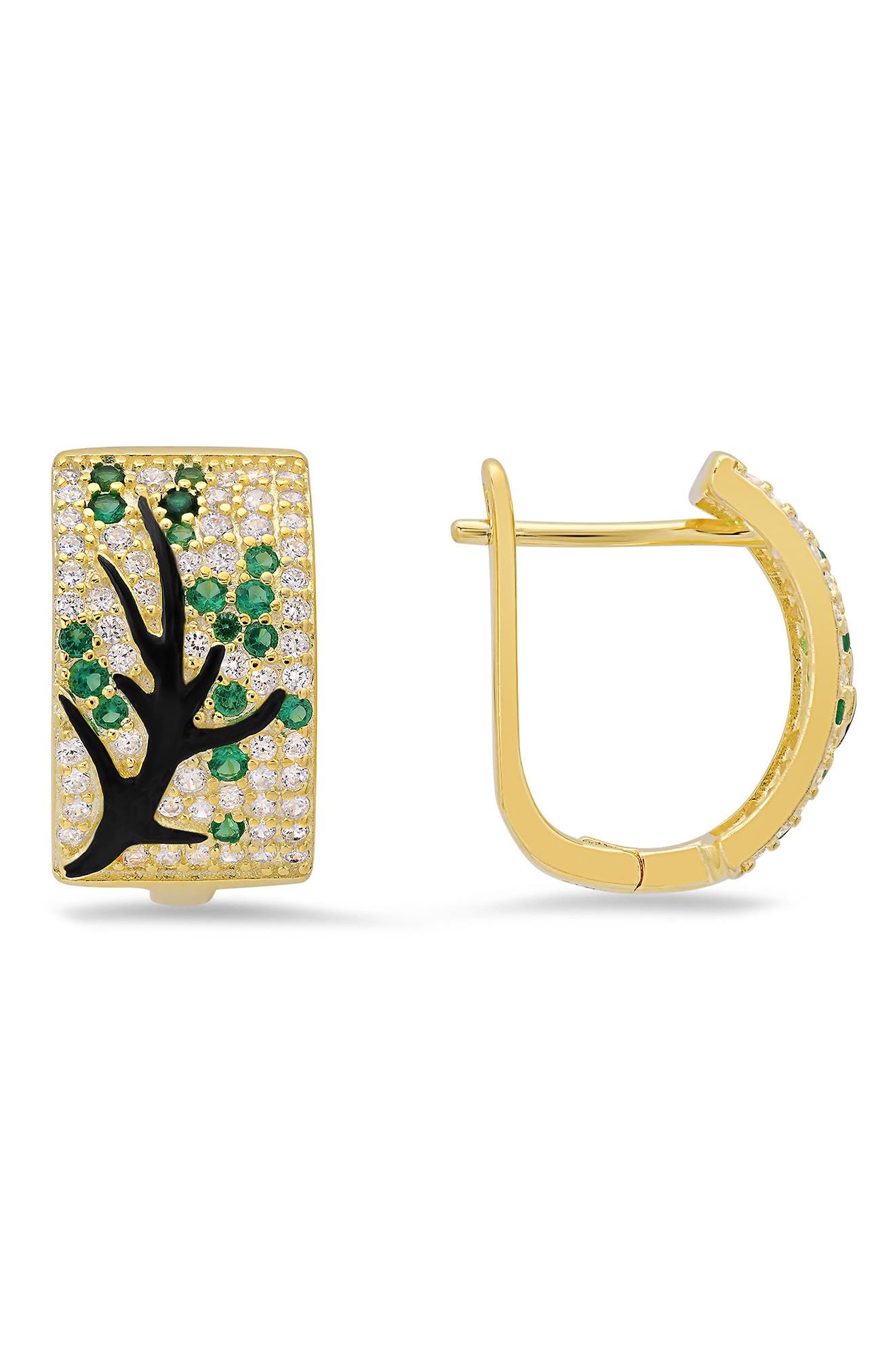 Queen Jewels Tree Of Life Hoop Earrings