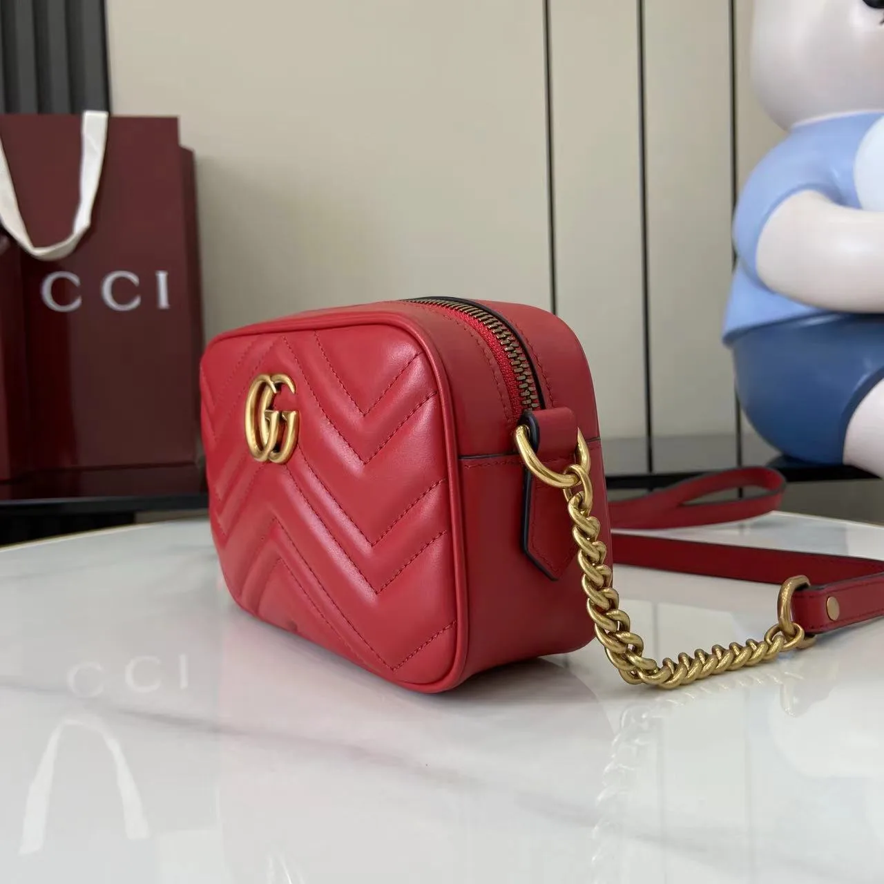 Gucci Marmont Red GG Supreme Canvas Crossbody Bag product photo from LabelPicks