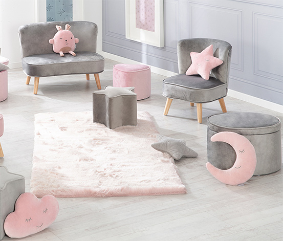 roba Kinderhocker mit Aufbewahrungsfunktion »Lil Sofa«, grau