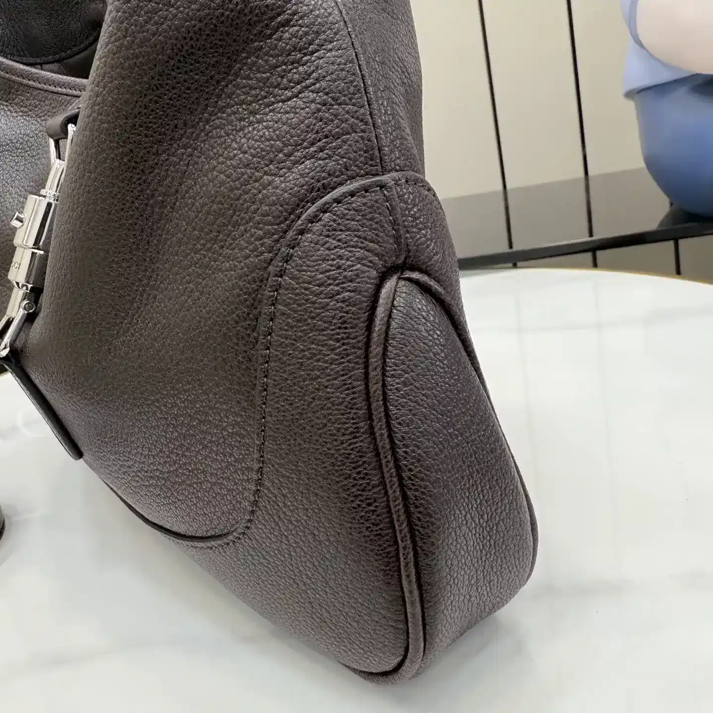 Gucci Brown Jackie Grained Leather Shoulder Bag product photo from LabelPicks