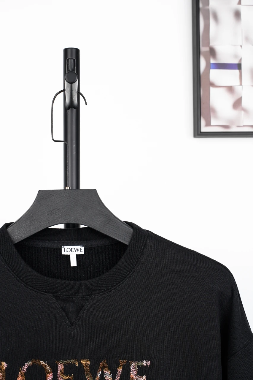 LOEWE Black Gradient Logo Embroidered Crewneck Sweatshirt product photo from LabelPicks