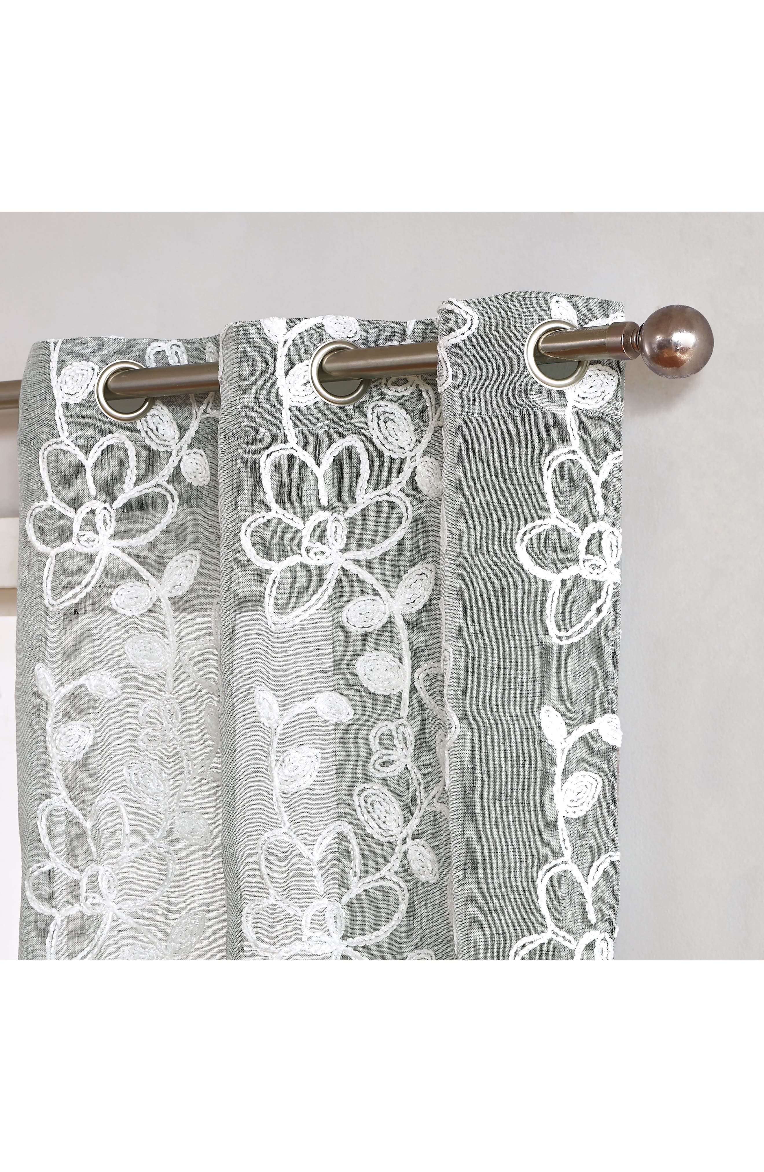 DAINTY HOME Set of 2 Embroidered Sheer Curtain Panels