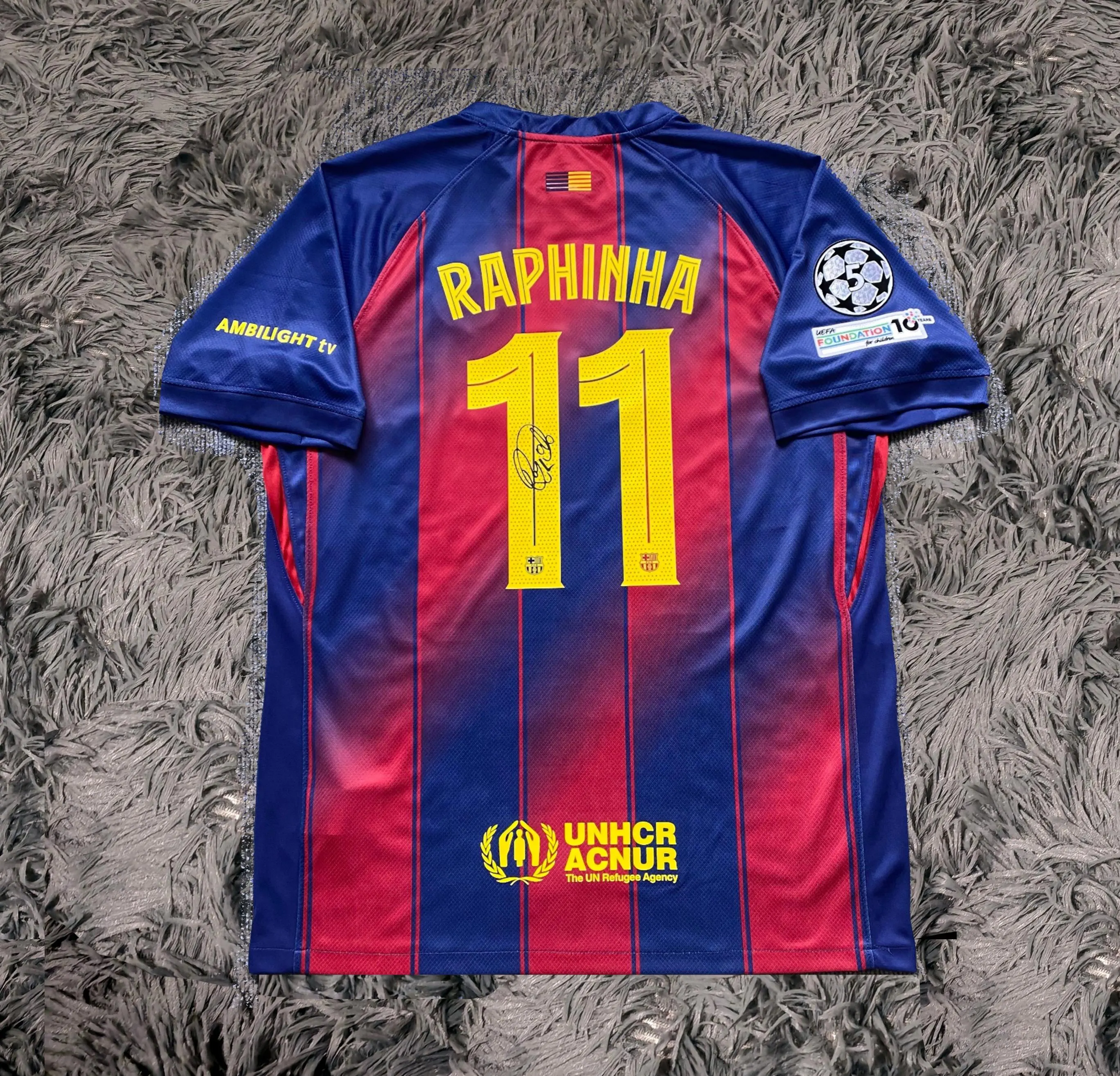 Raphina SIGNED Barcelona 25/26 Home #11 Jersey/Shirt - COA - 2025