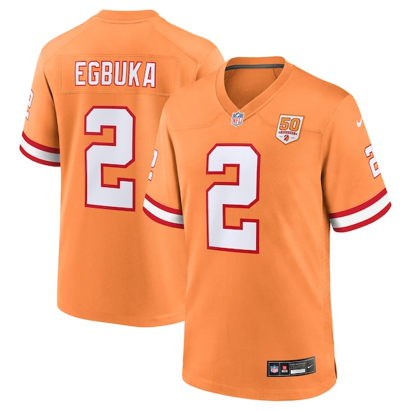Emeka Egbuka  Tampa Bay Buccaneers Nike Alternate 2 50th Season Game Jersey -  Creamsicle/Red