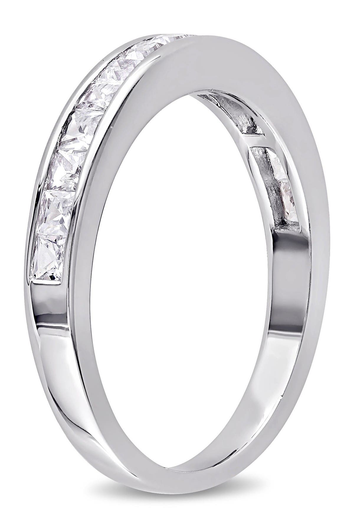 DELMAR Sterling Silver Created White Sapphire Eternity Ring