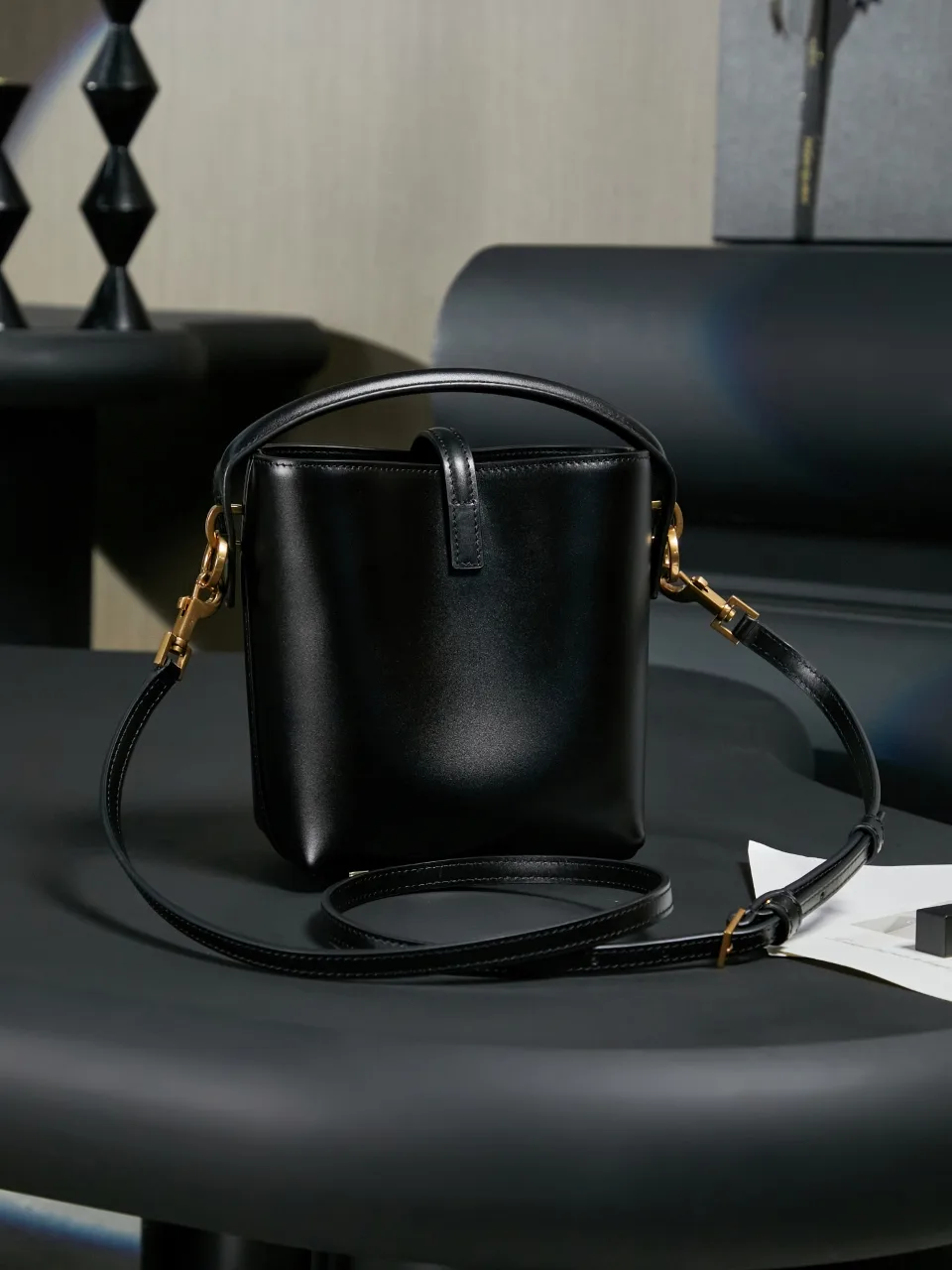 Saint Laurent Black Calfskin Bucket Bag product photo from LabelPicks