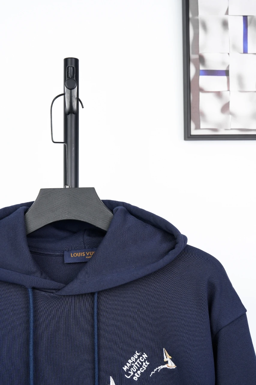 Louis Vuitton Navy Monogram Sailboat Embroidered Hoodie product photo from LabelPicks